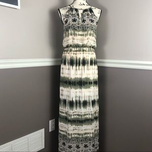 Very pretty pink & greens halter style maxi dress